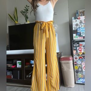 Yellow and white jumpsuit